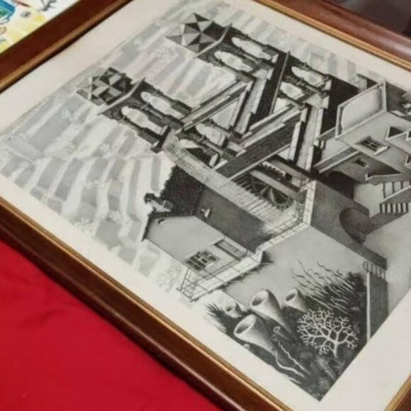 VTG Vintage 80's M .C. Escher Double Waterfall Art Print ( Dutch ) - Picture 1 of 1